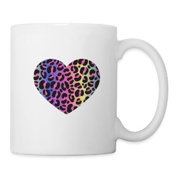 Animal Print léopard chat prédateur rétro renard néon - Mug blanc - blanc - Droite