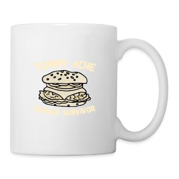 Estomac Mal Burger Survivant Drôle Nourriture préférée - Mug blanc - blanc - Droite