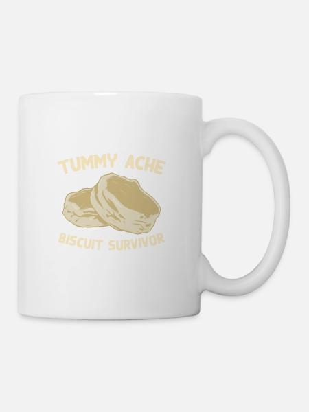 Mal de ventre Biscuit Survivant Drôle de nourriture préférée - Mug blanc - blanc
