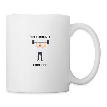 Sport Spruch. Training. Motivation. Gym. Geschenk - Tasse - Weiß - Rechts