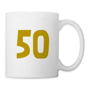 50. 50 YEARS. 50th ANNIVERSARY. 50TH ANNIVERSARY. - Mug - white - Right