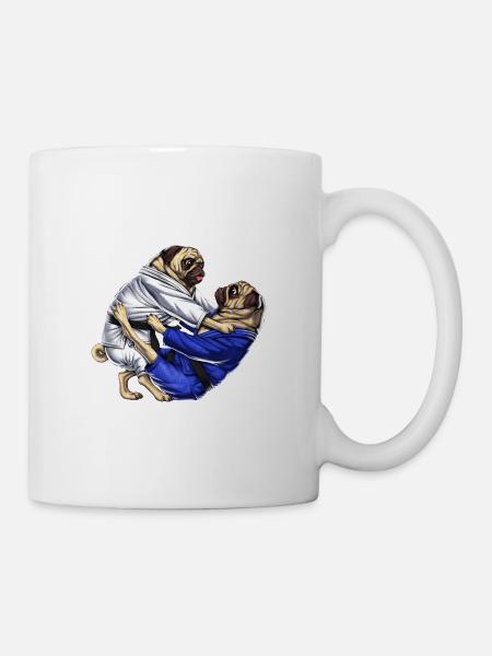 Jiu-Jitsu Mopshonden - Mok - wit
