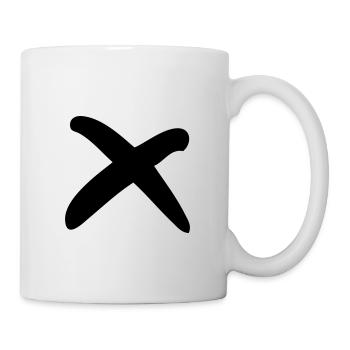 X sign. Cross symbol. Letter X. Checklist. - Mug - white - Right
