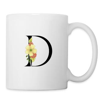 Elegant letter 'D' with flowers - Mug - white - Right