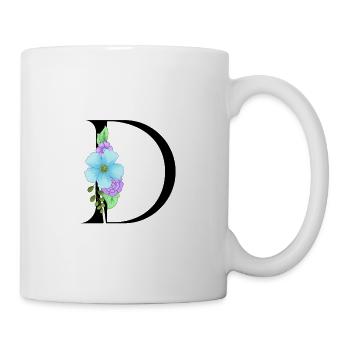 Elegant letter 'D' with flowers - Mug - white - Right