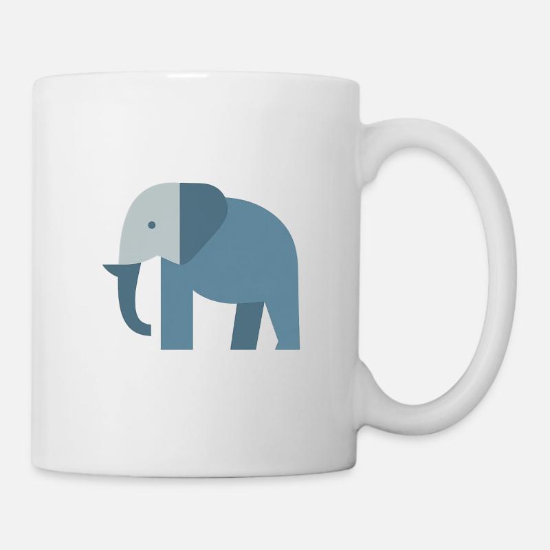 schlichter Elefant - Tasse - Weiß