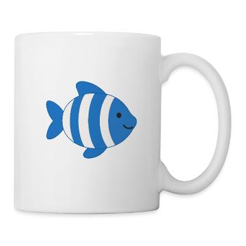 Fisch gestreift - Tasse - Weiß - Rechts