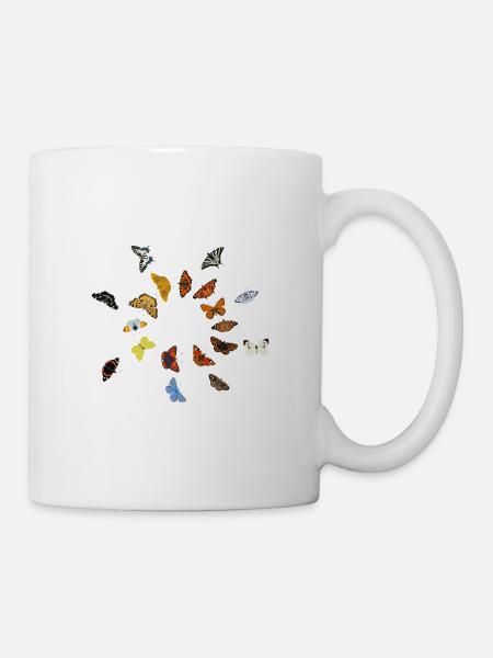 Schmetterlinge: deutsche Falter - Tasse - Weiß