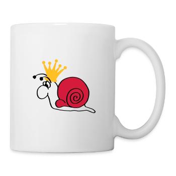 Schnecke Schneckenkönig mit Krone - Tasse - Weiß - Rechts