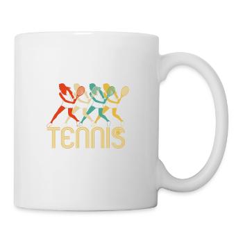 Retro Pop-Art-Tennis-Spieler, Fanclub-Tennis-Geschenke - Tasse - Weiß - Rechts