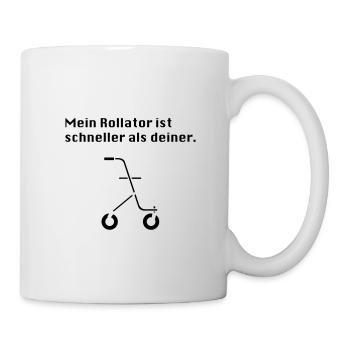 Rollator, Altersheim, Alter,Krankenhaus, Opa, Oma - Tasse - Weiß - Rechts