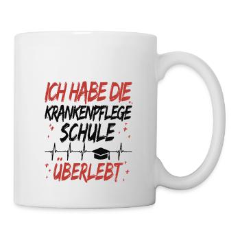 Krankenpflege Schule überlebt - Krankenpfleger - Tasse - Weiß - Rechts