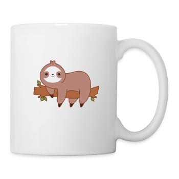 Cute Lazy Sloth Kawaii Illustration - Mug - white - Right