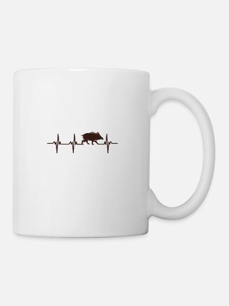 battement chasse sanglier humour chasseur cadeau - Mug blanc - blanc