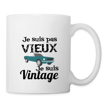 je suis pas vieux je suis vintage - Mug blanc - blanc - Droite