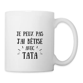 je peux pas j'ai bêtise avec tata humour enfant - Mug blanc - blanc - Droite