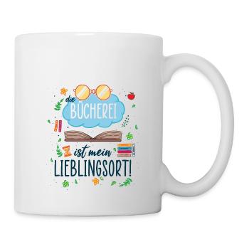 Bücherei Fan Spruch Lesen Bibliothek Bibliothekar - Tasse - Weiß - Rechts