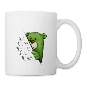 Just Beary Irish Today Green Bear St Patrick's Day - Mug - white - Right