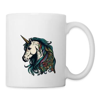 Unicorn Elves Mythical Creature Tattoo Drawing Horse - Mug - white - Right
