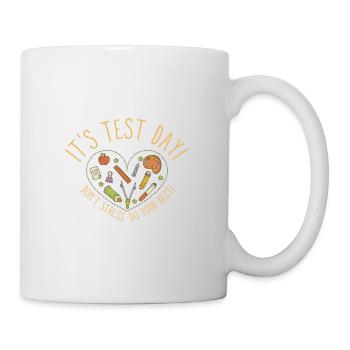 C’est le jour du test drôle de professeur d’examen Étudiant - Mug blanc - blanc - Droite