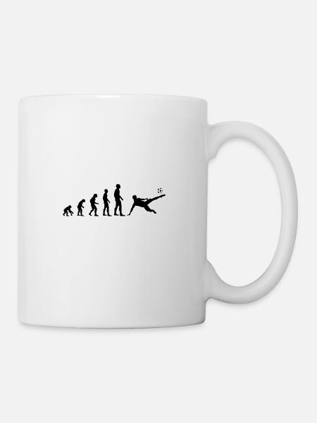 evolution foot homme humour football enfant cadeau - Mug blanc - blanc