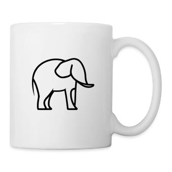 Elefant - Tasse - Weiß - Rechts