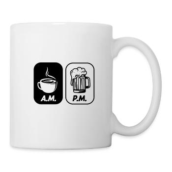 Bier Kaffee Liebhaber Bierpong Spruch Zitat - Tasse - Weiß - Rechts