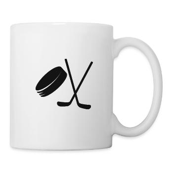 Eishockey Schläger und Puck Wintersport - Tasse - Weiß - Rechts