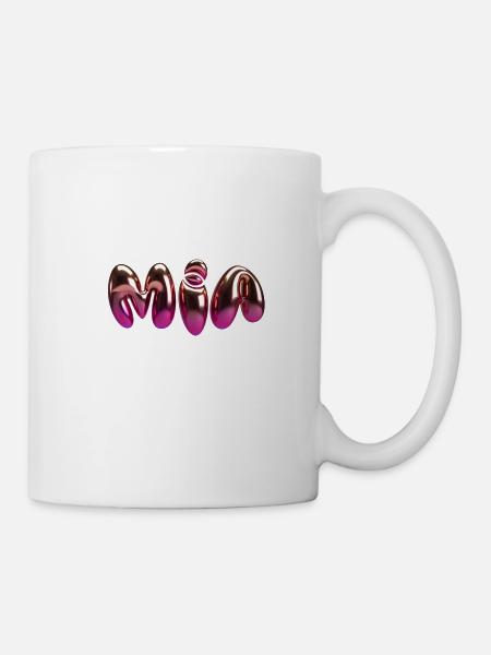 mia,ballon,metallic,3d,ballon,3d schrift,metallic - Tasse - Weiß