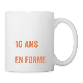 10 Jahre Jubiläum Geschenk Fahrrad - Tasse - Weiß - Rechts