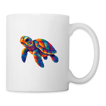 WPAP Polygon Stil Tiere Meeresschildkröte - Tasse - Weiß - Rechts