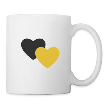 Black yellow love heart - Mug - white - Right