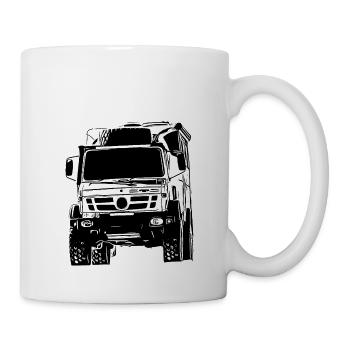 Unimog , Nutzfahrzeug, Lkw, Unimog 406, Traktor - Tasse - Weiß - Rechts
