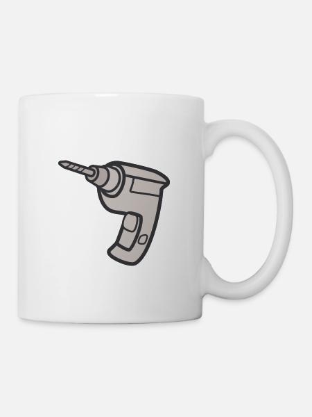 Bohrmaschine - Tasse - Weiß