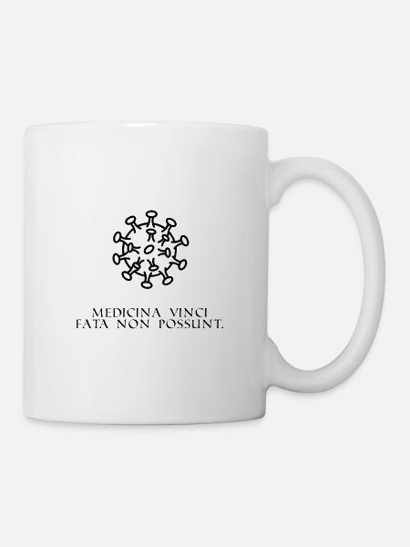 das schicksal kann keine krankheit latein schwarz - Tasse - Weiß
