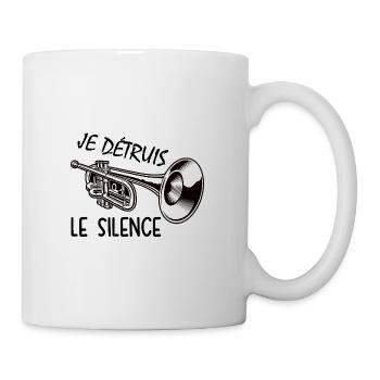 Je détruis le silence t-shirt trompette humour - Mug blanc - blanc - Droite