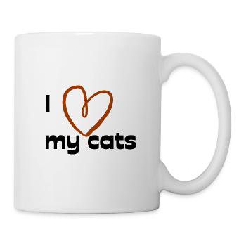 I love my cats - Tasse - Weiß - Rechts