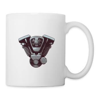 Motorrad Motor - Tasse - Weiß - Rechts