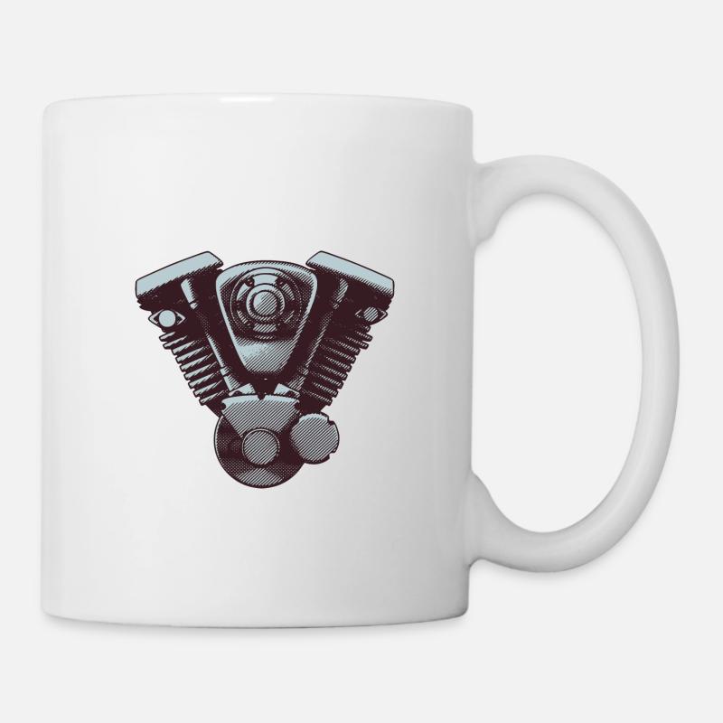 Moteur de moto - Mug blanc - blanc
