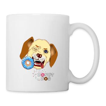 Dog bites donut - Mug - white - Right