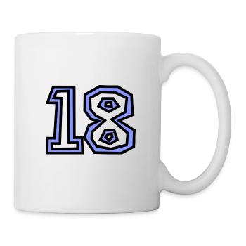 18. 18 YEARS OLD. 18th ANNIVERSARY. BIRTHDAY 18 YEARS. - Mug - white - Right
