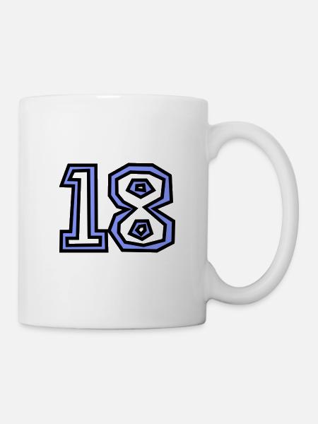 18. 18 ANS. 18e ANNIVERSAIRE. ANNIVERSAIRE 18 ANS. - Mug blanc - blanc