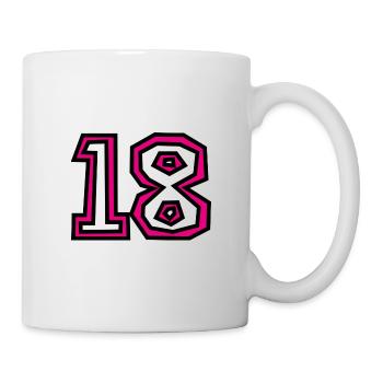 18. 18 YEARS OLD. 18th ANNIVERSARY. BIRTHDAY 18 YEARS. - Mug - white - Right