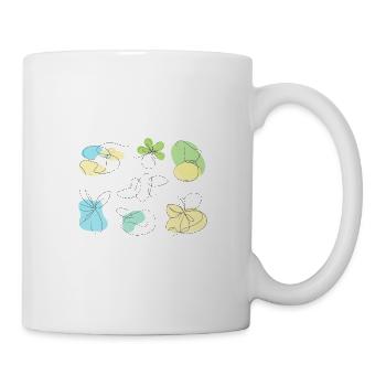 delicate lines, sketches, abstract, pastel - Mug - white - Right
