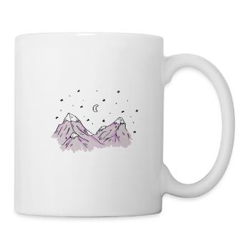 Mountains with snow peak and stars, Alps - Mug - white - Right