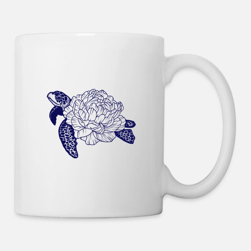 Tortue dans la carapace de roses - Mug blanc - blanc