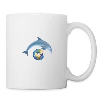 Schützen wir die Umwelt, Delfine und Tiere - Tasse - Weiß - Rechts
