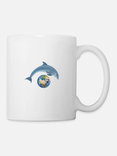 Schützen wir die Umwelt, Delfine und Tiere - Tasse - Weiß