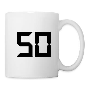 50 YEARS. 50th ANNIVERSARY. BIRTHDAY 50 YEARS. 50 - Mug - white - Right