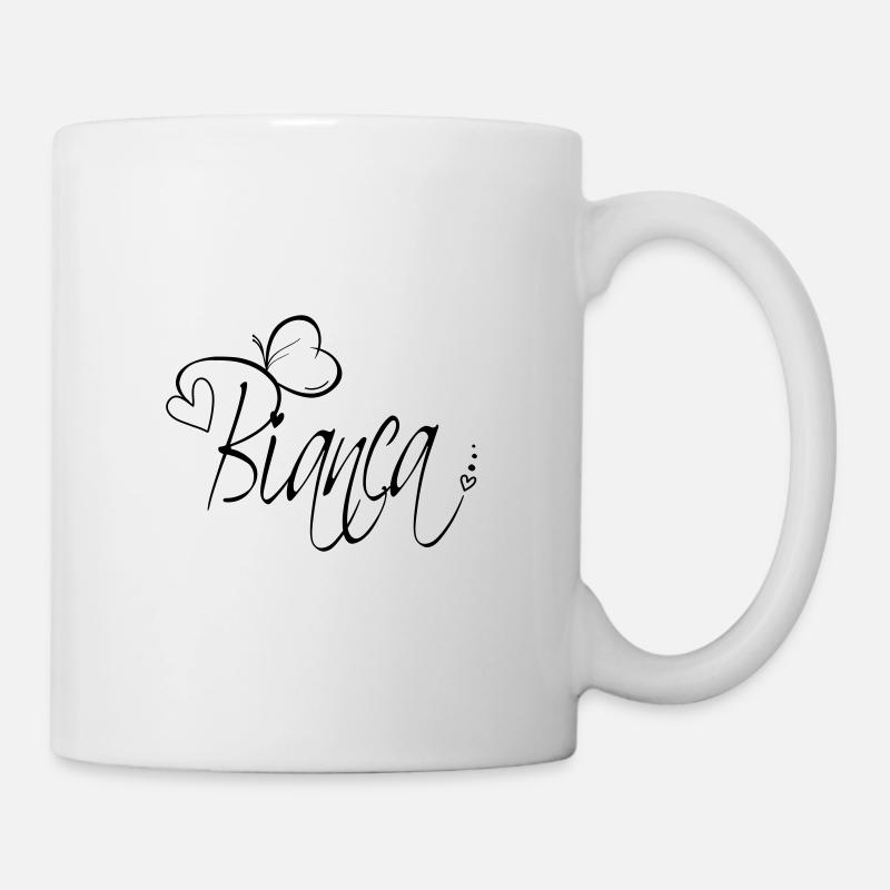Bianca Nom Prénom Fille Calligraphie Décor - Mug blanc - blanc